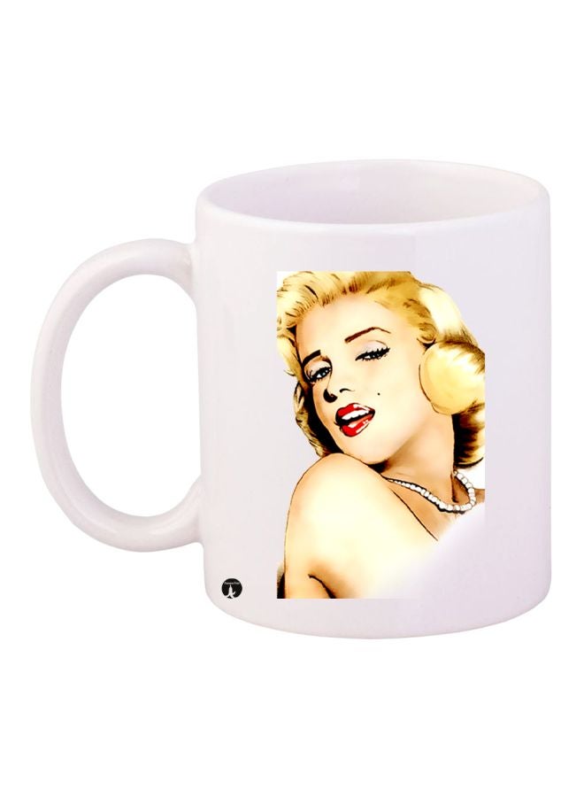 BP Marilyn Monroe Printed Coffee Mug White/Yellow/Red