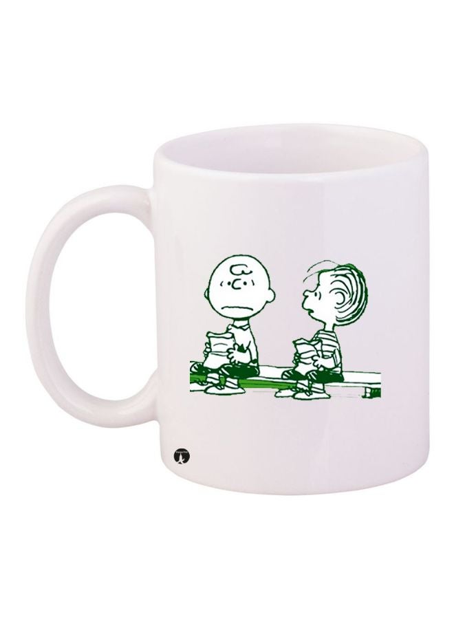 BP Cartoon Printed Coffee Mug White/Green