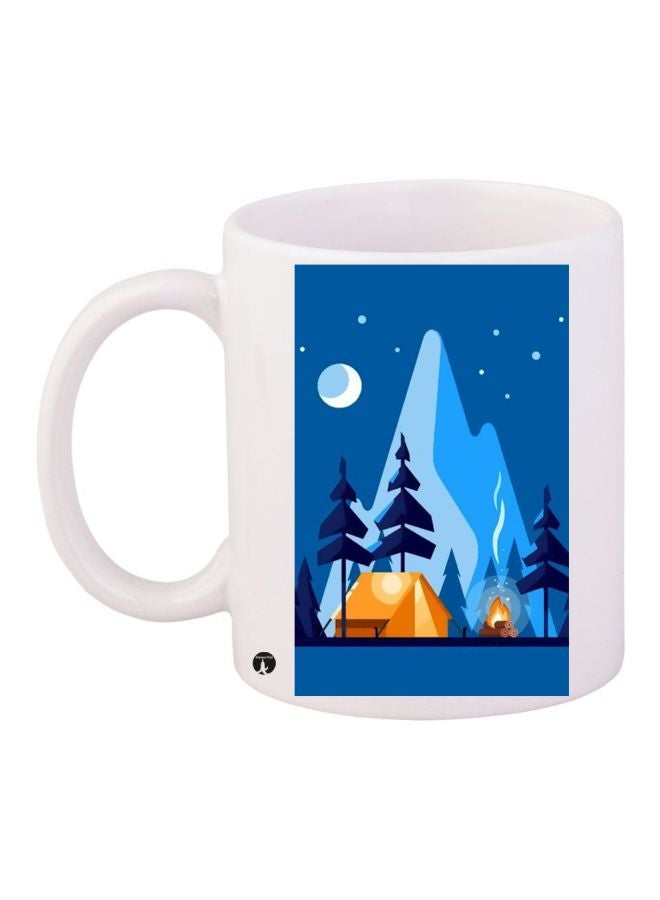 BP Night Printed Coffee Mug White/Blue/Yellow