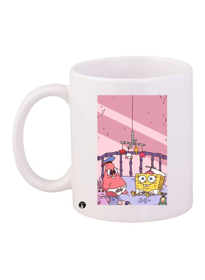 BP Spongebob Printed Coffee Mug White/Pink/Yellow