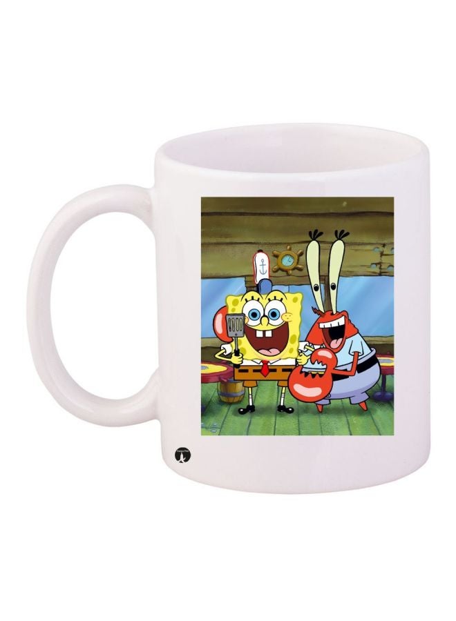 BP SpongeBob Printed Coffee Mug White/Red/Yellow