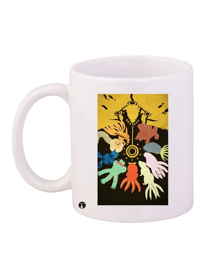 BP Cartoon Printed Coffee Mug White/Black/Yellow