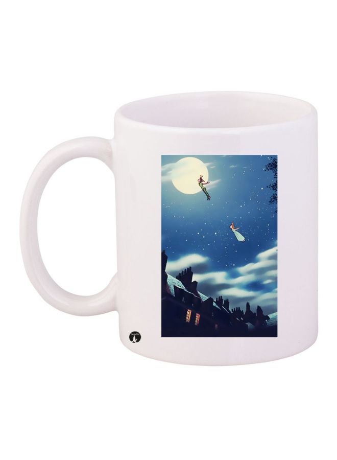 مج قهوة بطبعة شخصية كارتونية أبيض/أزرق/أسود/أصفر