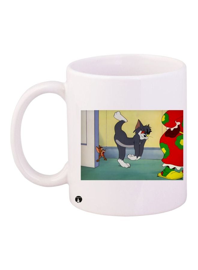 بي بي كوب قهوة بطبعة توم وجيري أبيض/رمادي/أحمر