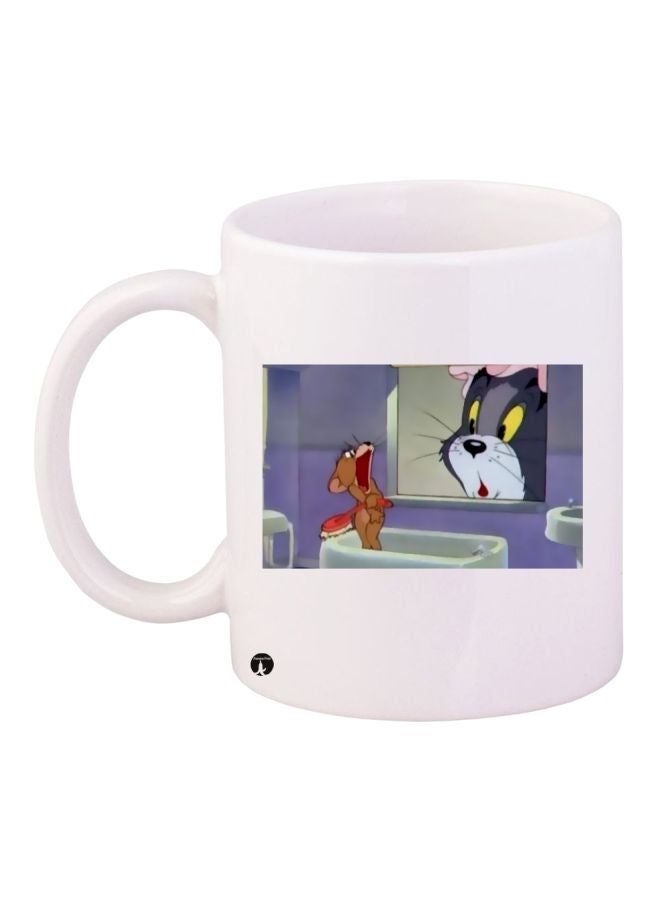 BP Tom And Jerry Printed Coffee Mug White/Purple/Grey