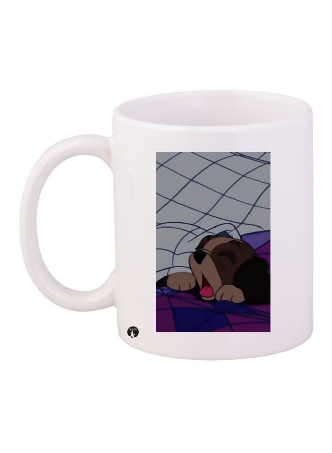 BP Dog Printed Coffee Mug White/Brown/Blue