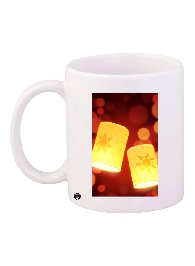 بي بي مج قهوة بطبعة مصباح بني/أصفر/أبيض