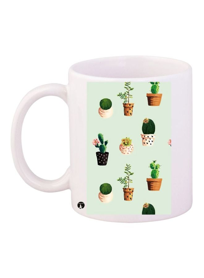 Plants Printed Coffee Mug White/Green/Brown
