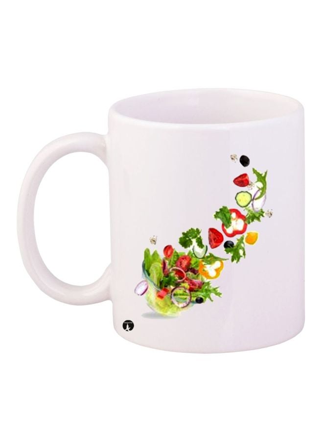 BP Fruits Printed Coffee Mug White/Green/Red