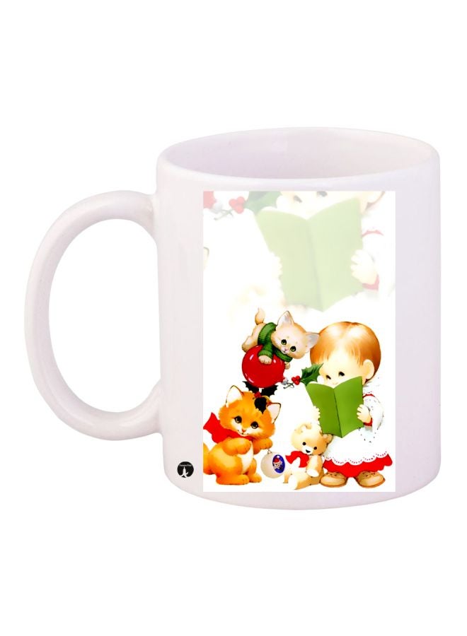 BP Cartoon Printed Coffee Mug White/Green/Red