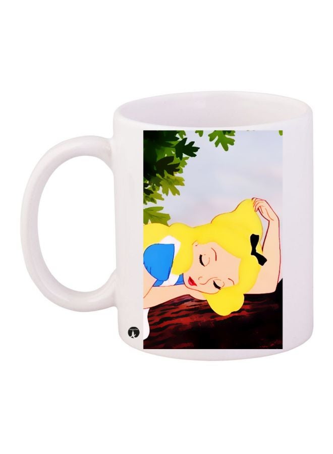 BP Cartoon Printed Coffee Mug White/Yellow/Blue