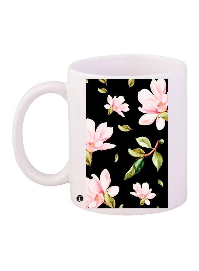 Flower Printed Coffee Mug White/Black/Pink