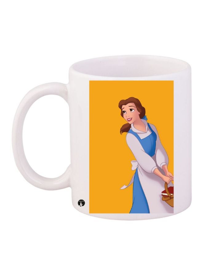 بي بي مج قهوة مزين بطبعة امرأة أبيض/أصفر/أزرق