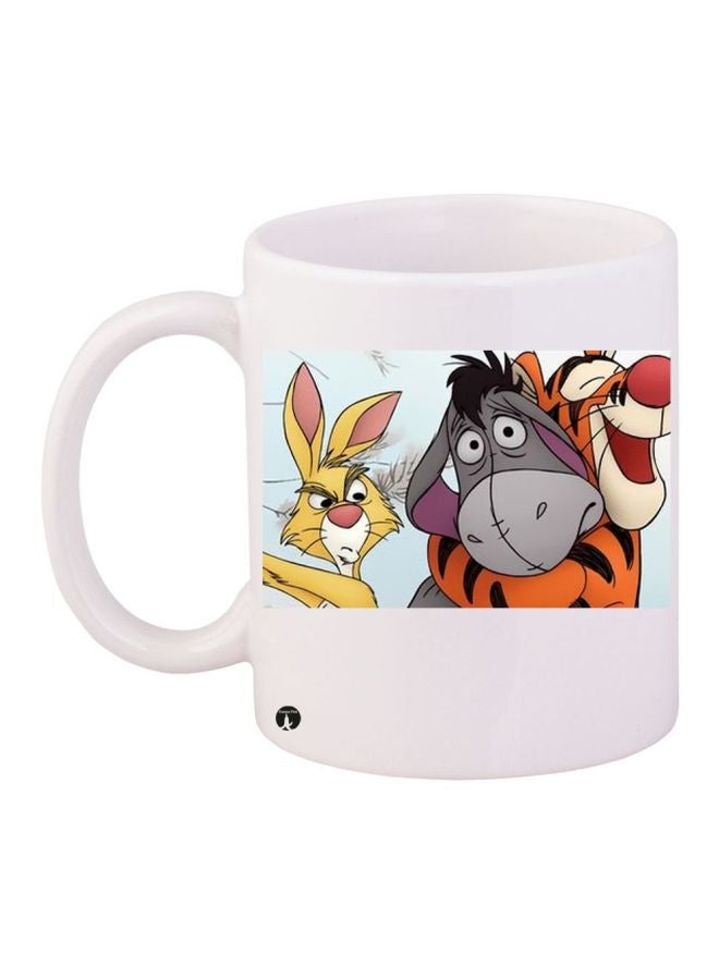 قدح قهوة مطبوع بشخصية Winnie The Pooh أبيض/برتقالي/رمادي