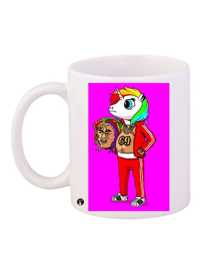 BP Unicorn Printed Coffee Mug White/Purple/Yellow