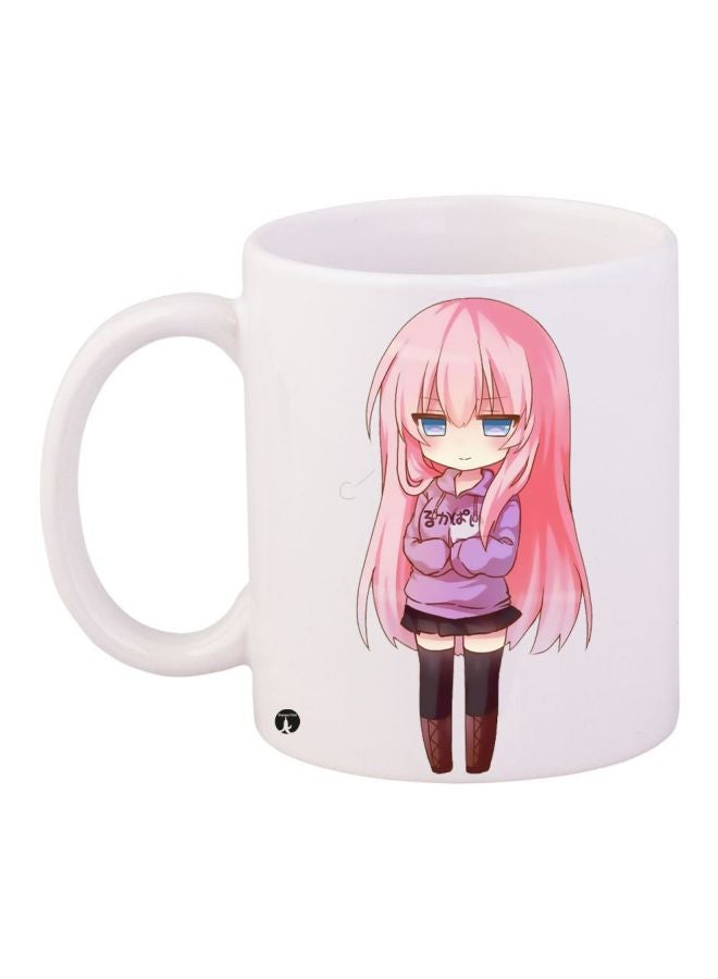 BP Anime Printed Coffee Mug White/Brown/Pink