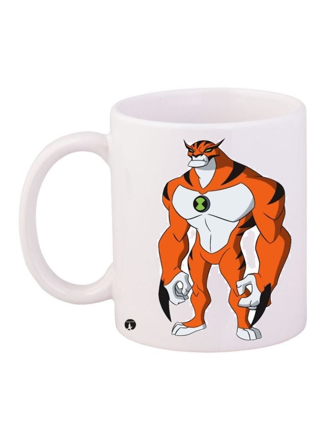 Cartoon Character Printed Coffee Mug White/Orange/Black