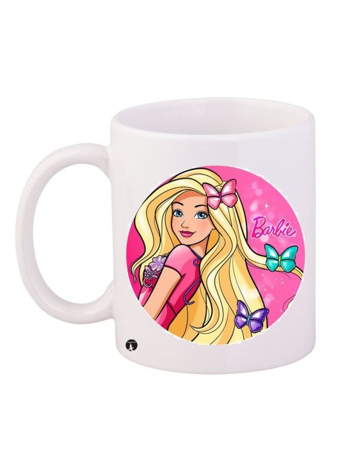 BP Barbie Printed Coffee Mug White/Pink/Yellow