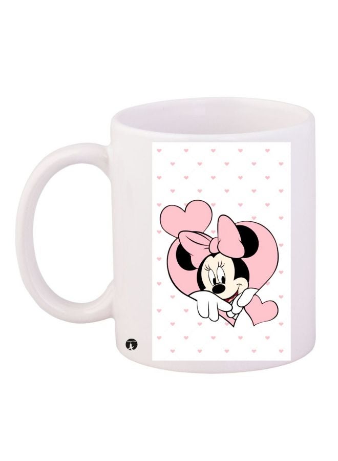 بي بي مج قهوة مطبوع عليه شخصية ميني ماوس أبيض/وردي/أسود