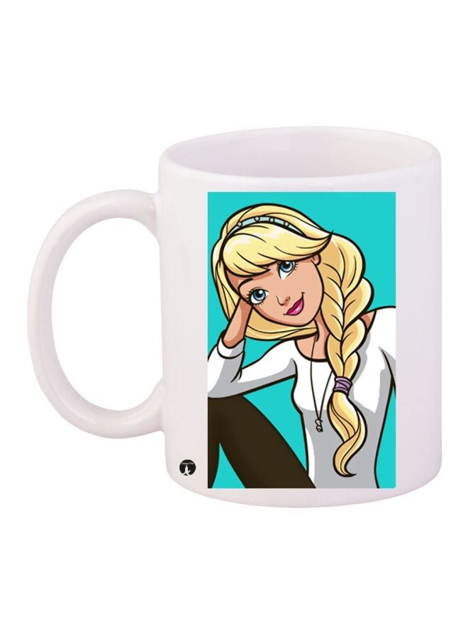 BP Girl Printed Coffee Mug White/Blue/Yellow