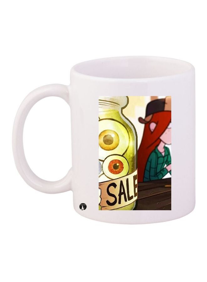 Cartoon Printed Coffee Mug White/Red/Yellow