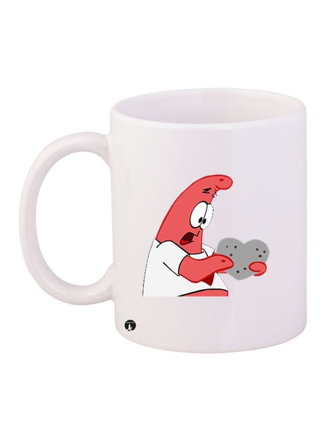 BP Cartoon Printed Coffee Mug White/Red/Grey