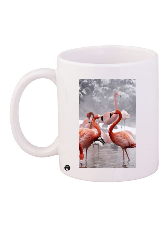 BP Flamingo Printed Coffee Mug White/Grey/Orange