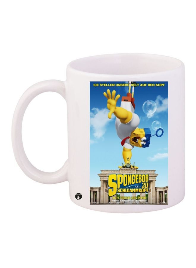 BP SpongeBob Printed Coffee Mug White/Blue/Yellow