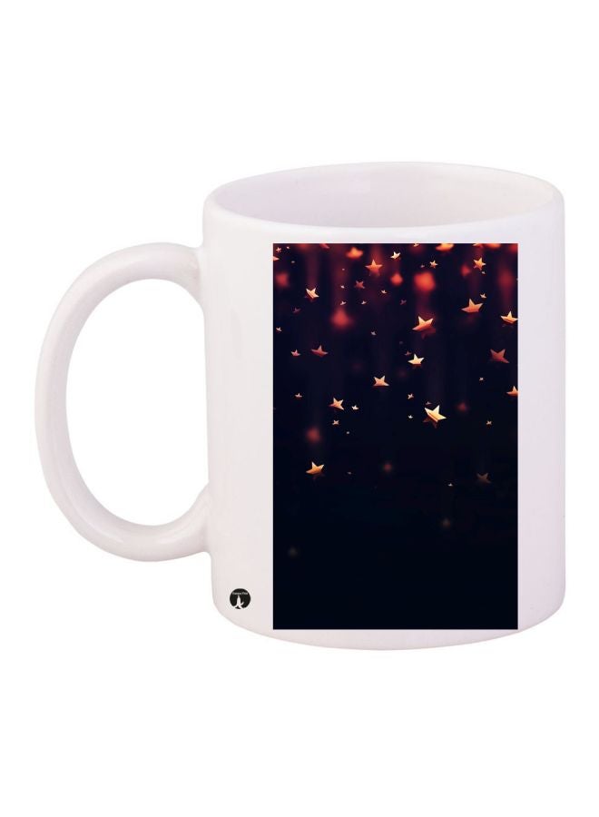 Star Printed Coffee Mug White/Black/Gold