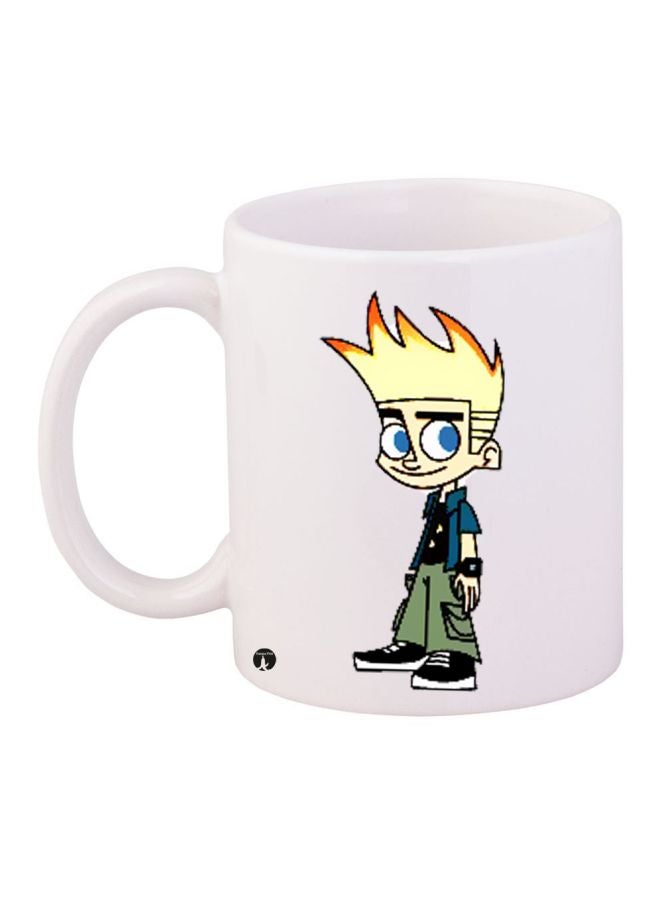 BP Cartoon Printed Coffee Mug White/Yellow/Blue