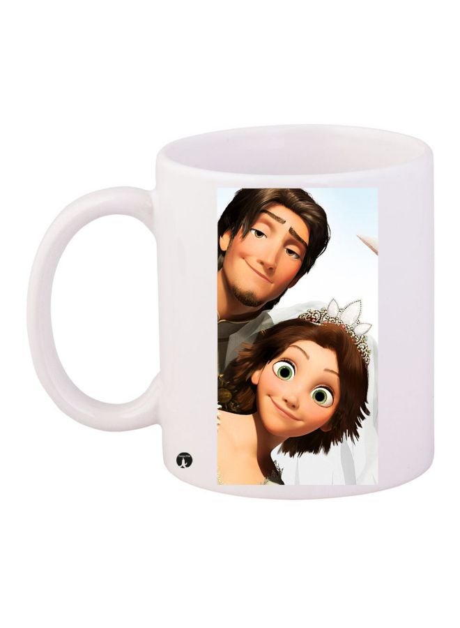 Tangled Ever After Printed Coffee Mug White/Beige/Blue