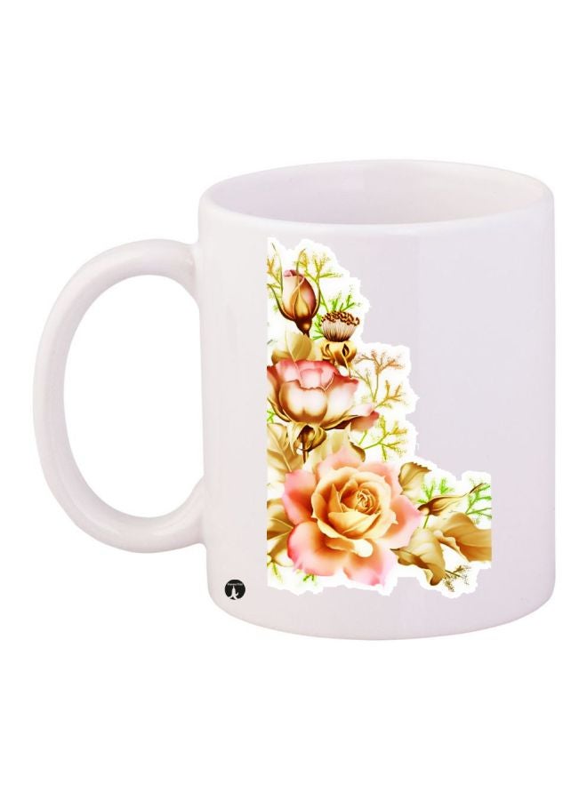 BP Flowers Printed Coffee Mug White/Pink/Beige