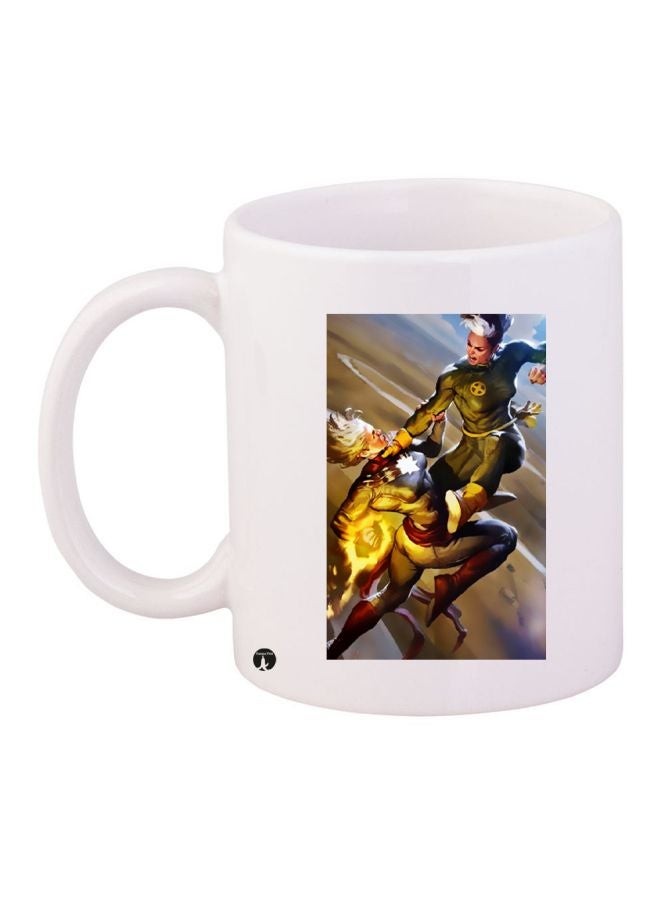 Superheroes Printed Coffee Mug White/Yellow/Grey