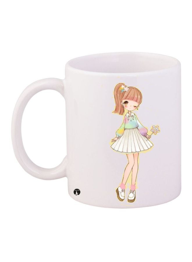 BP Girl Printed Coffee Mug White/Beige/Green
