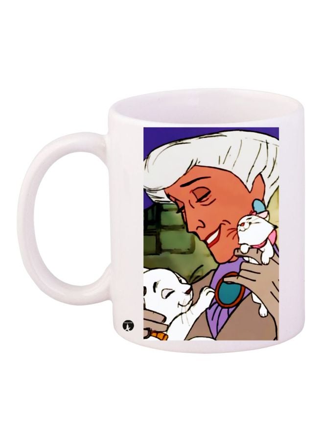 BP Cartoon Characters Printed Coffee Mug White/Brown/Green