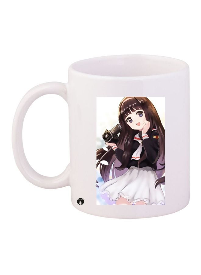 Anime Girl Printed Coffee Mug White/Black/Brown