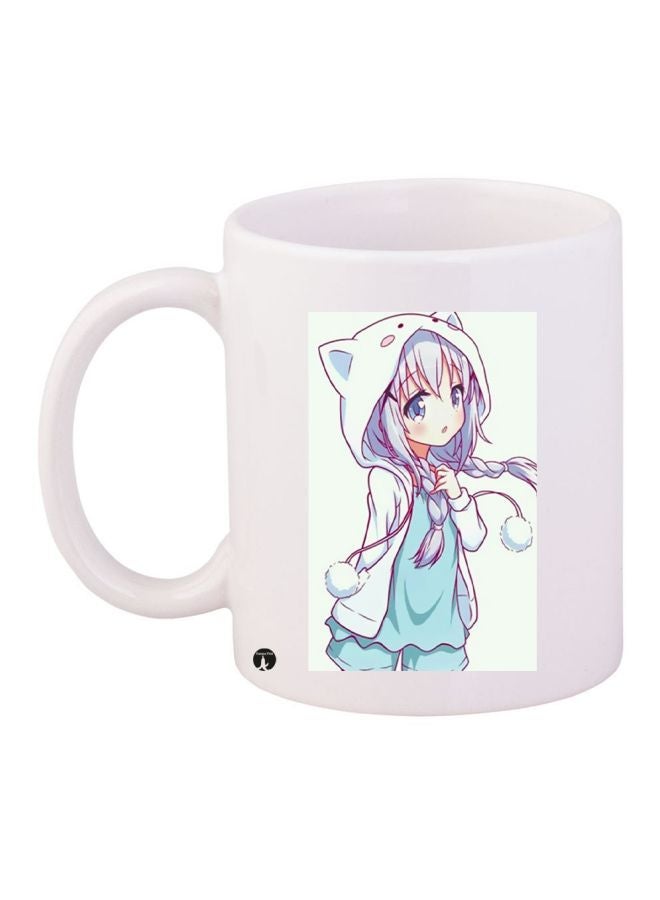 Anime Character Printed Coffee Mug White/Blue/Beige