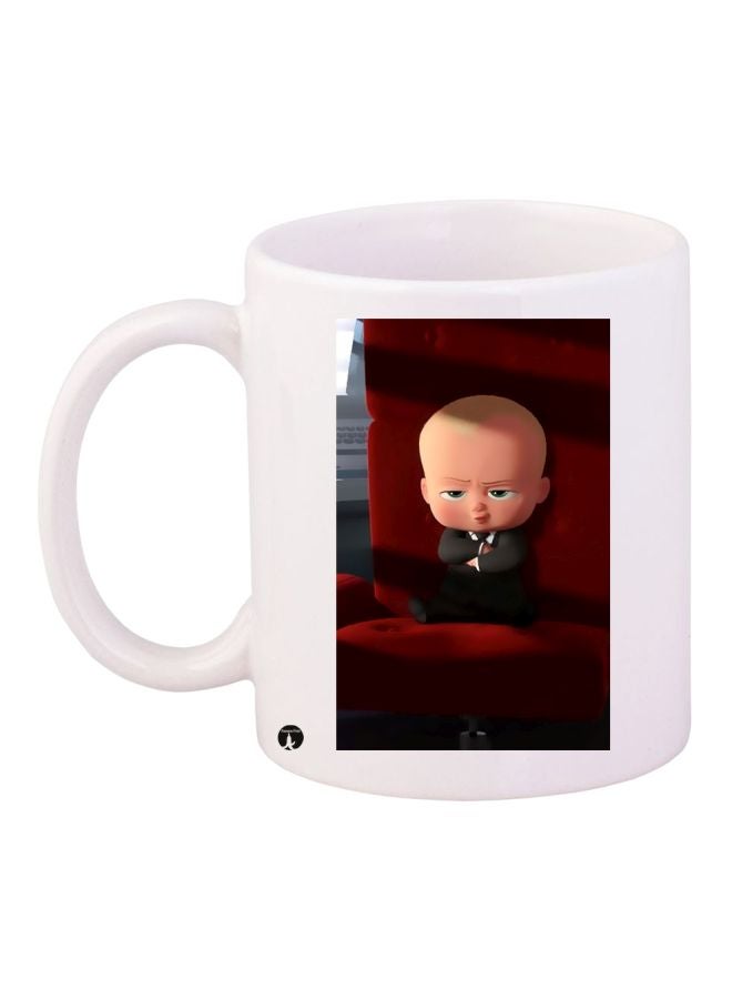 مج قهوة مطبوع عليه صورة شخصية من فيلم 'The Boss Baby' أبيض/أحمر/بيج