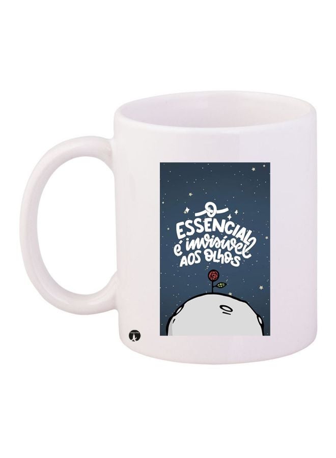 Quote Printed Coffee Mug White/Blue/Red