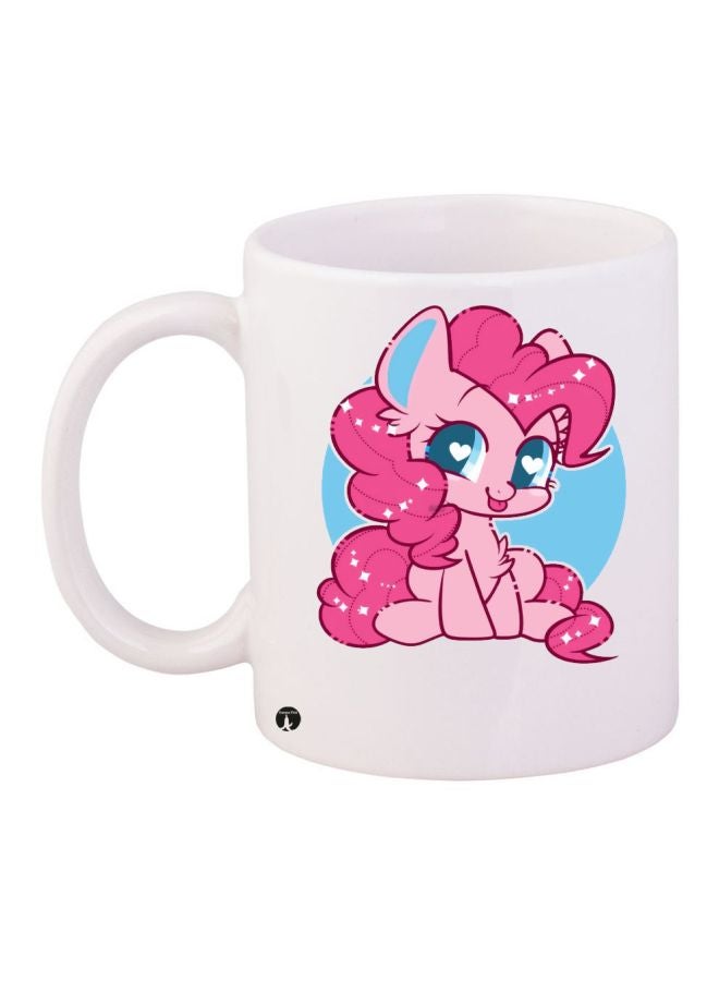 BP Cartoon Printed Coffee Mug White/Pink/Blue