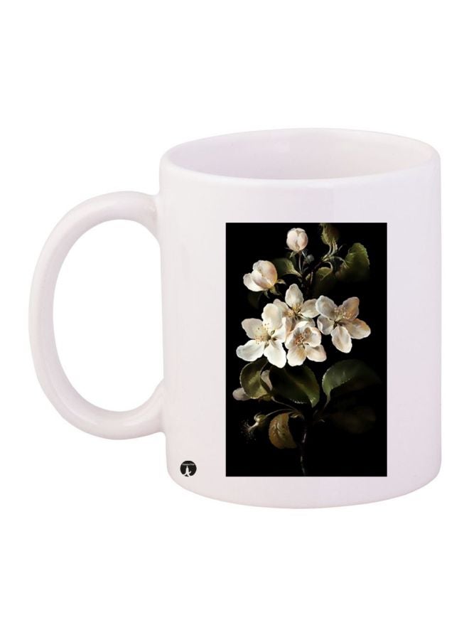 BP Flower Printed Coffee Mug White/Black/Green