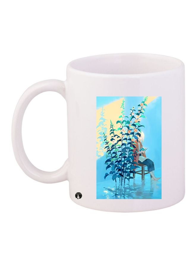 BP Cartoon Printed Coffee Mug White/Blue/Yellow
