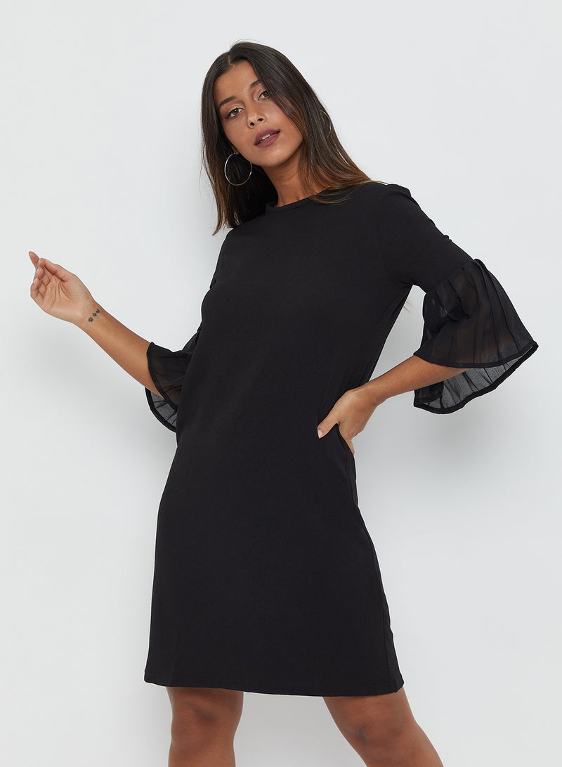 Emoi by Emonite Solid Design Round Neck Dress Black  - Image 1