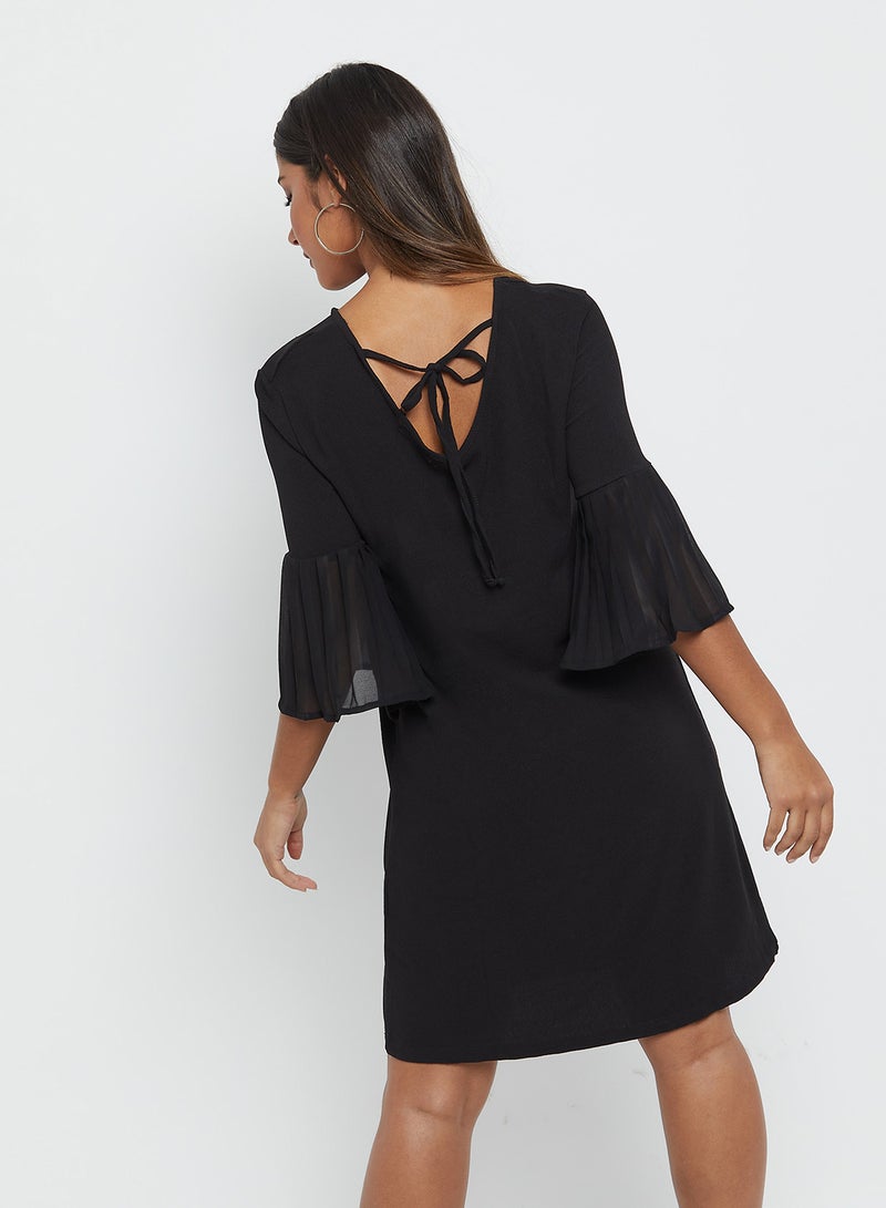 Emoi by Emonite Solid Design Round Neck Dress Black  - Image 2