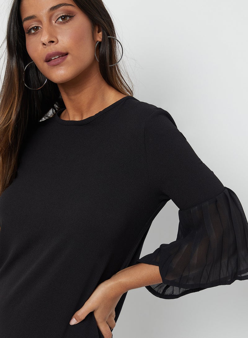 Emoi by Emonite Solid Design Round Neck Dress Black  - Image 4