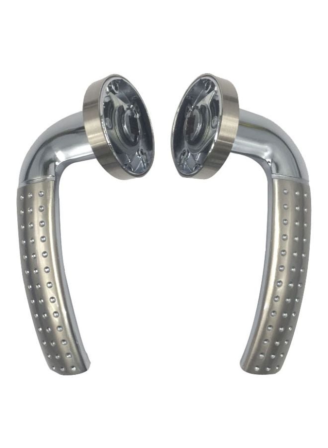 Rose Door Handle With Key Hole Silver 7x6x2cm - Image 1