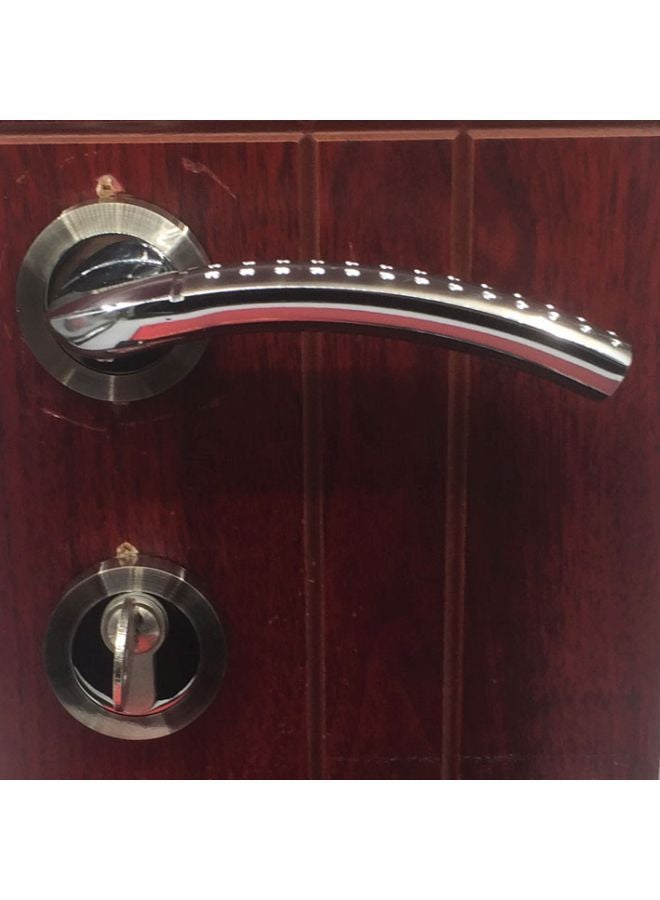 Rose Door Handle With Key Hole Silver 7x6x2cm - Image 2