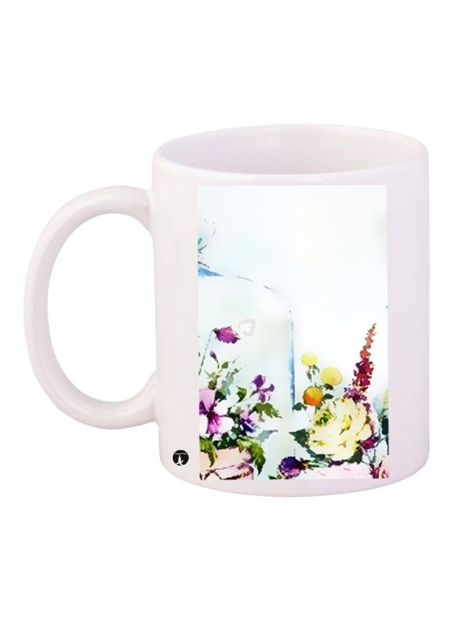 BP Floral Printed Coffee Mug White/Purple/Green