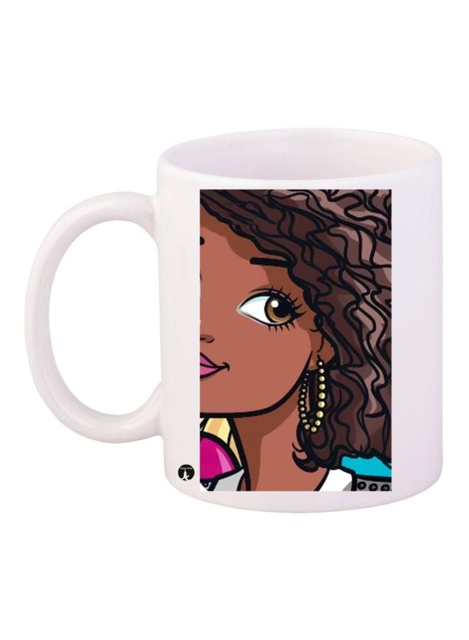 بي بي مج قهوة بطبعة باربي أبيض/أسود/بني