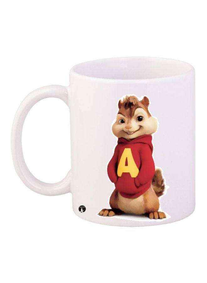 BP Cartoon Printed Coffee Mug White/Brown/Red